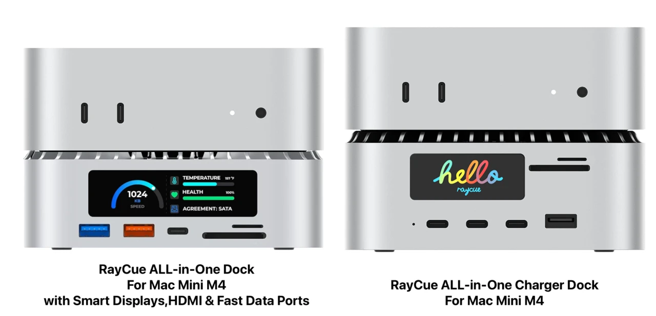 RayCue ALL-in-One Charger Dock For Mac Mini M4