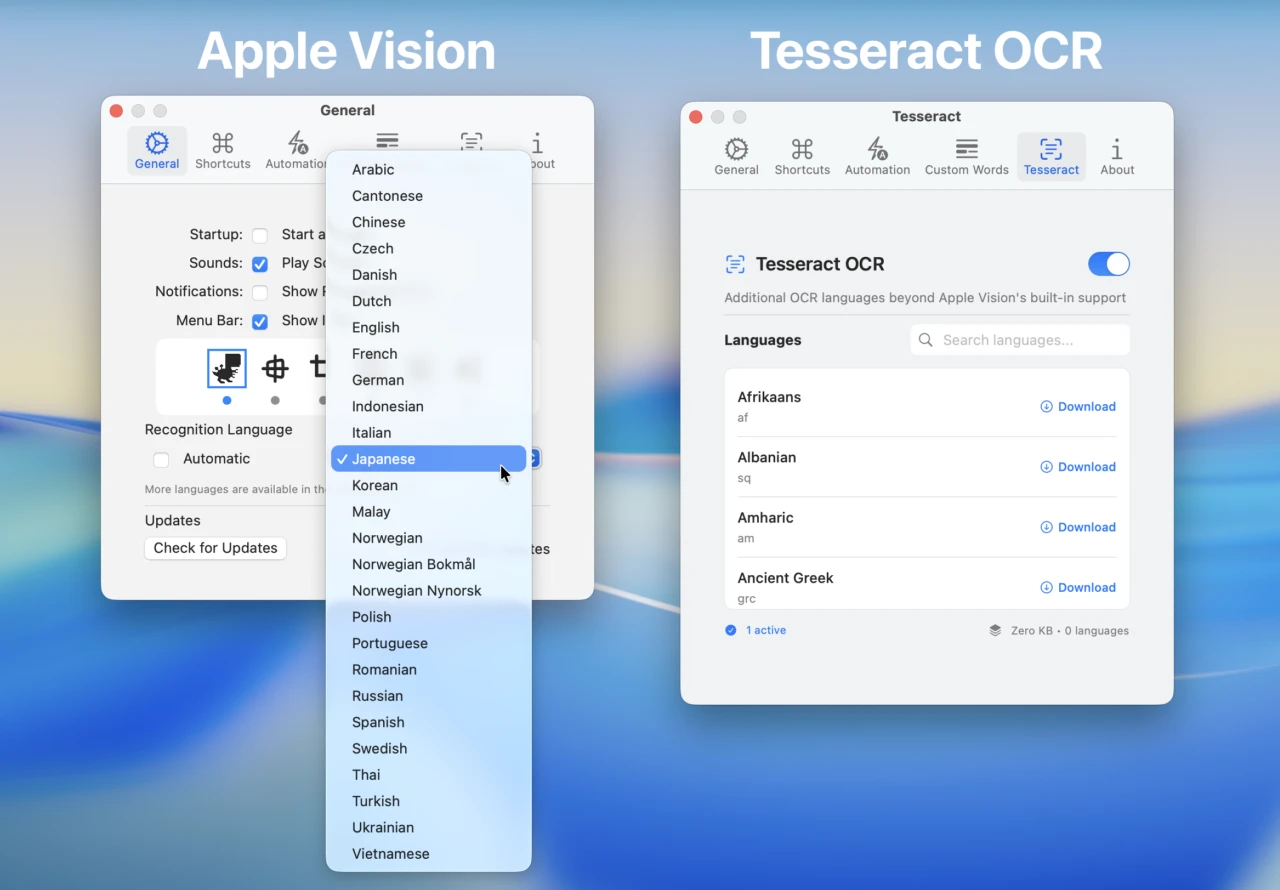 Apple VisionとTesseract OCR