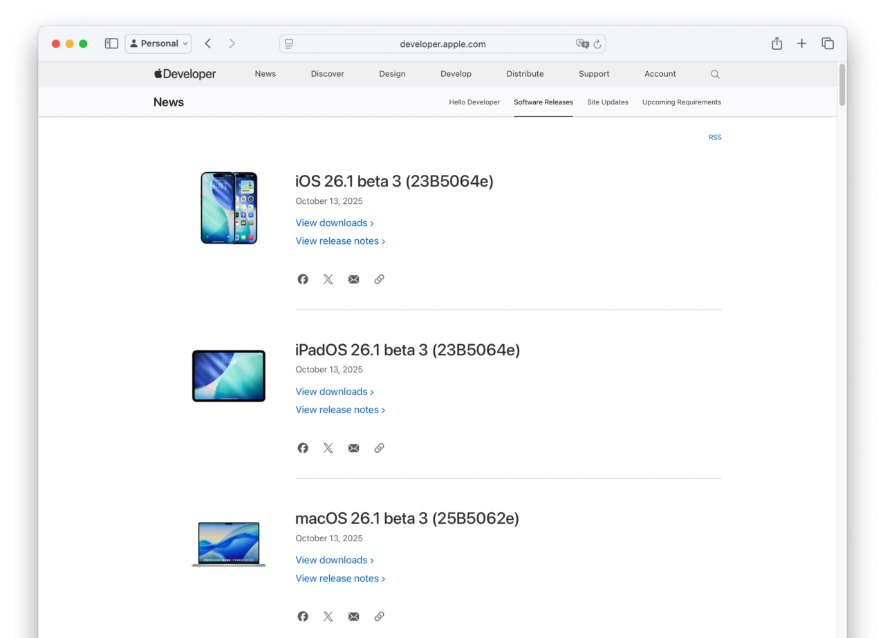 macOS 26.1 Tahoe Beta 3