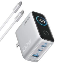 Anker Charger (100W, 3 Ports) with USB-C & USB-Cケーブル