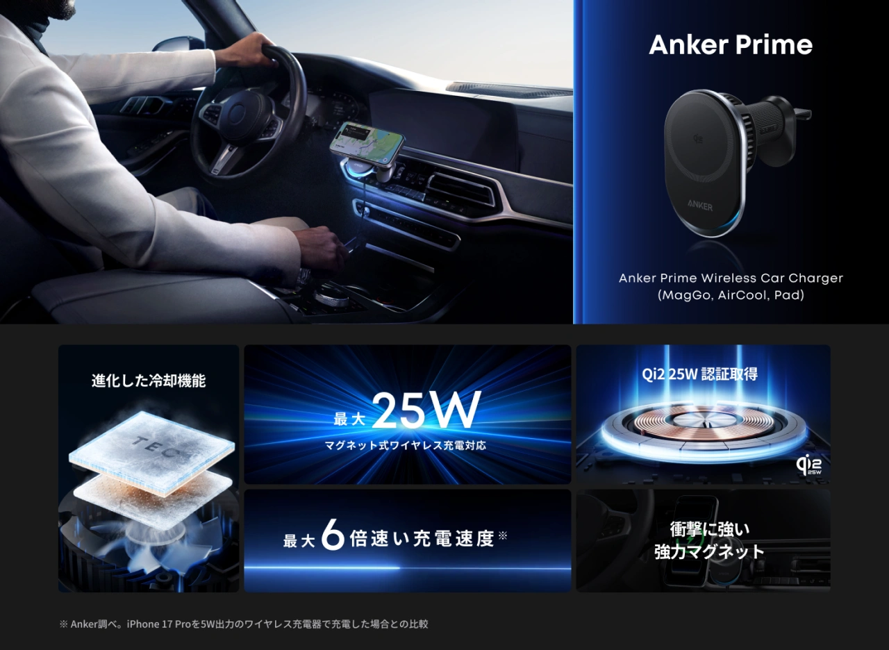 Anker Prime Wireless Car Charger (MagGo, AirCool, Pad)