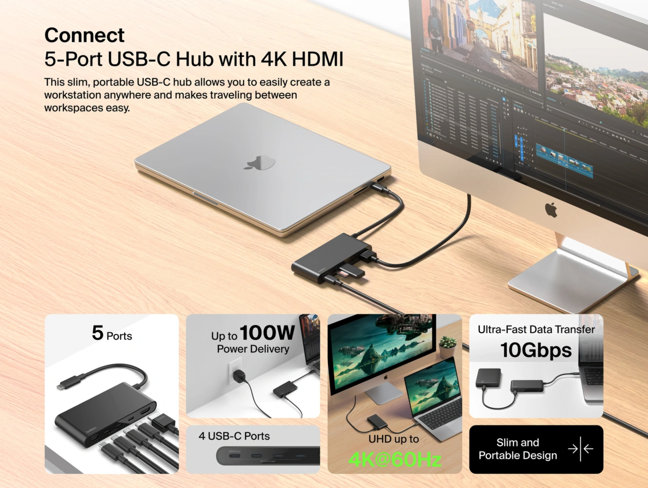 Belkin Connect 5ポート USB-Cハブ (4K HDMI)