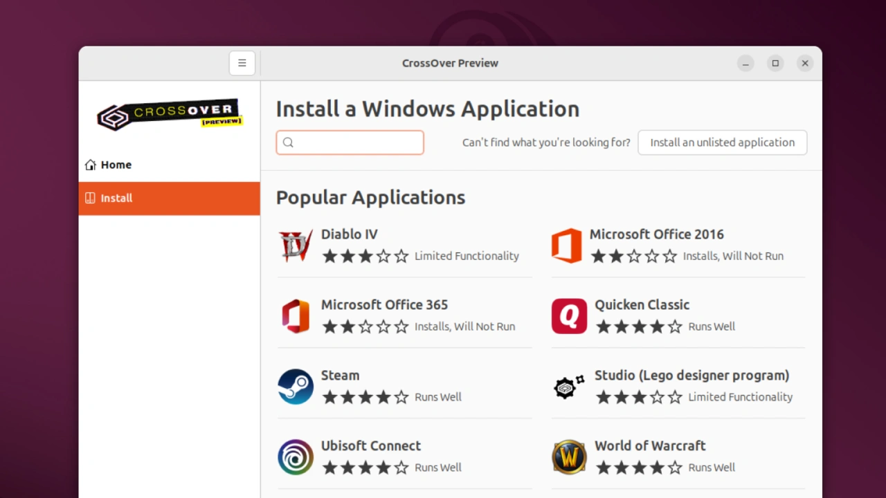 CrossOver for Linux Preview support ARM64