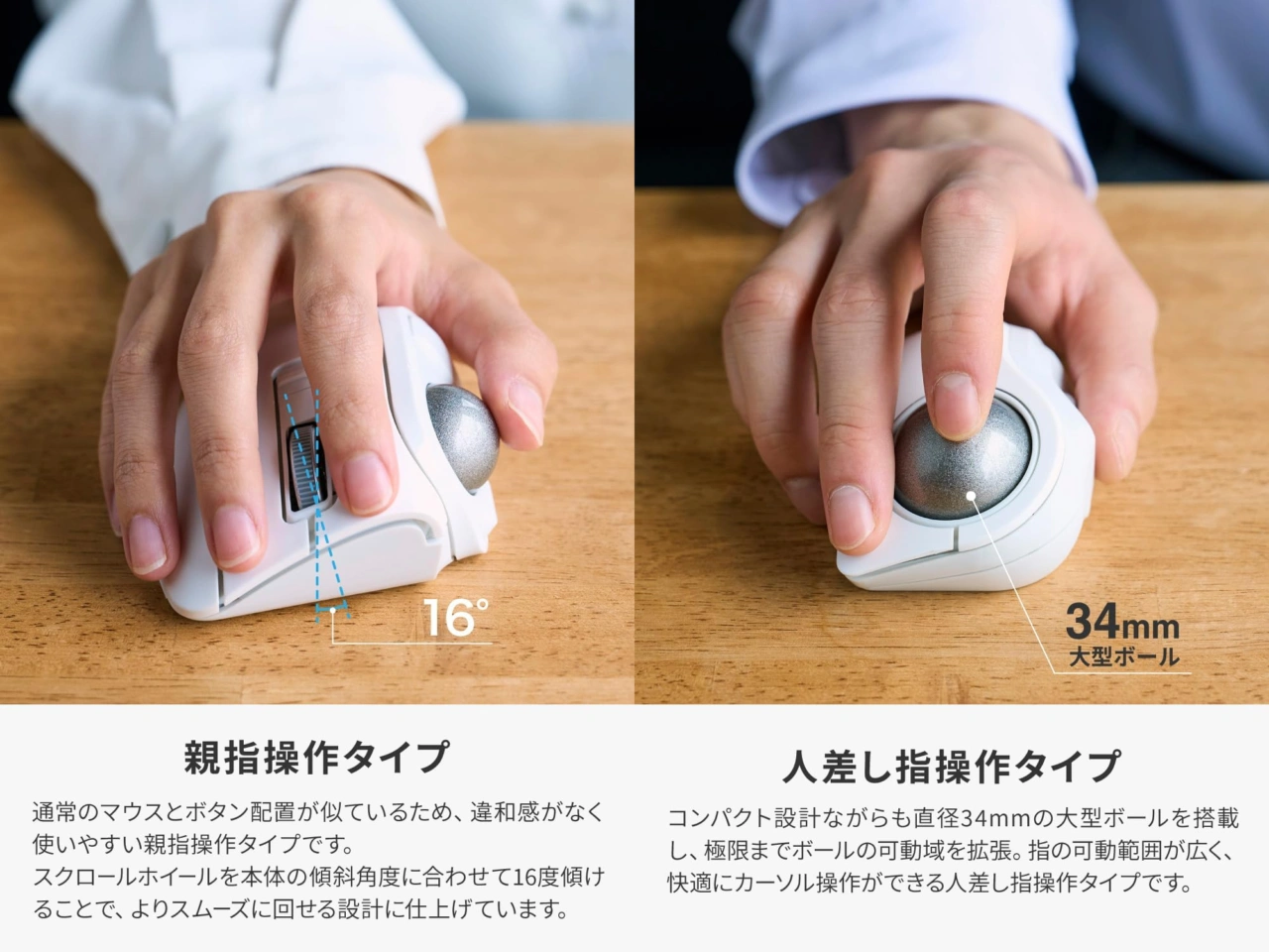 直径34mmの大型ボール