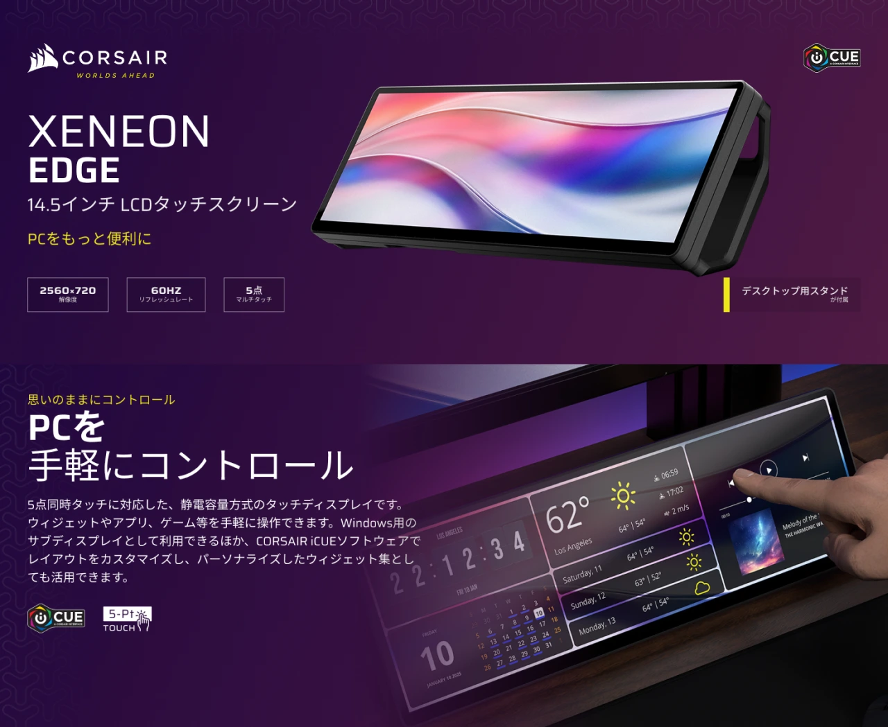 Amazonで解像度2560×720/60Hzの14.5インチディスプレイを採用した