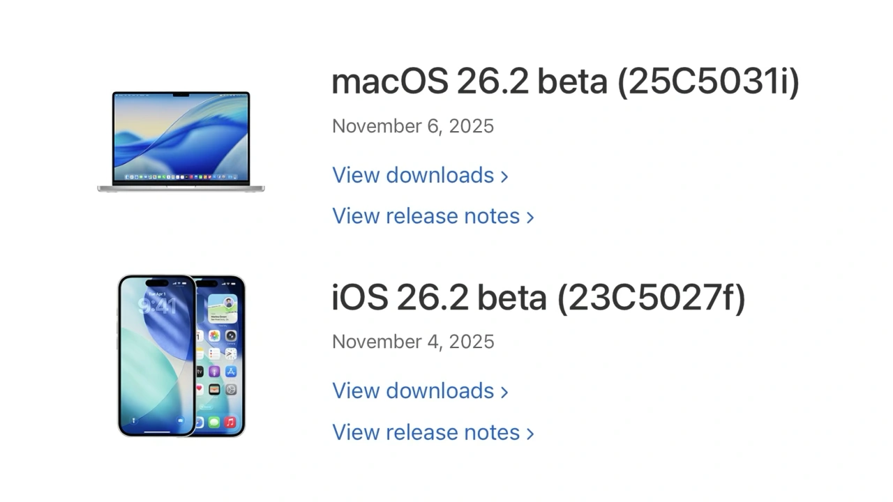 macOS 26.2 TahoeとiOS 26.2