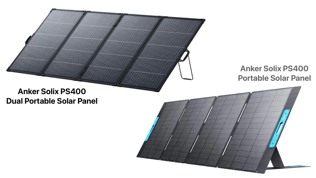 Anker Solix PS400 Dual Portable Solar PanelとAnker Solix PS400 Portable Solar Panel