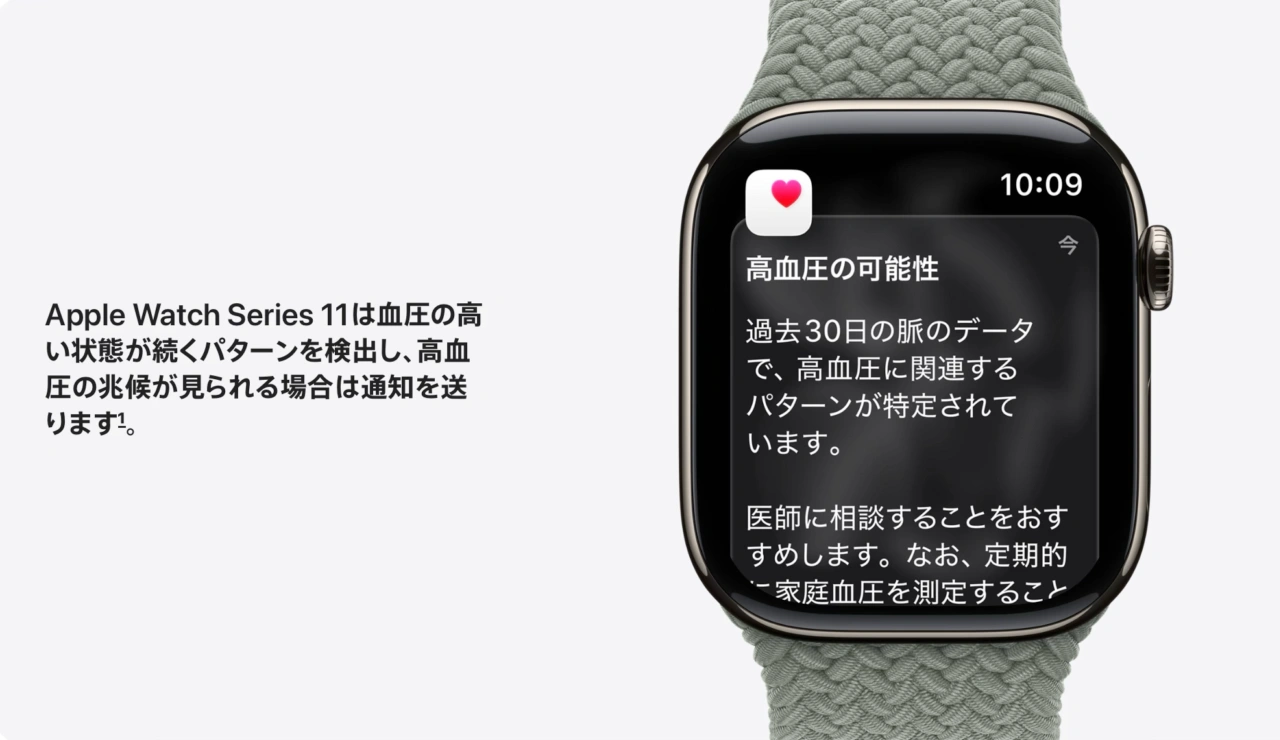 高血圧パターンの通知機能