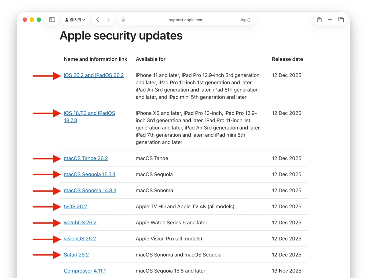 Apple security releases