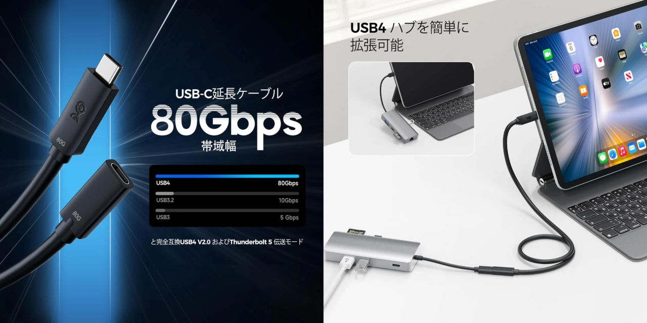 Cable Matters USB4 Gen4 延長ケーブル