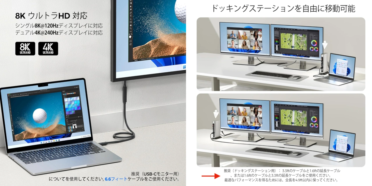 Cable Matters USB4 Gen4 延長ケーブル