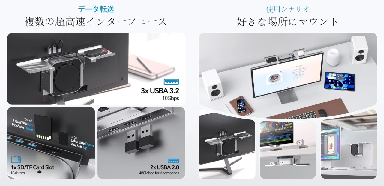 PULWTOP Mac mini M4 Dock & Stand