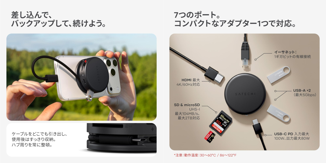 Satechi OntheGo 7-in-1マルチポートアダプター
