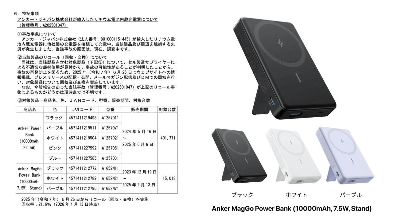 Anker MagGo Power Bank (10000mAh, 7.5W, Stand)