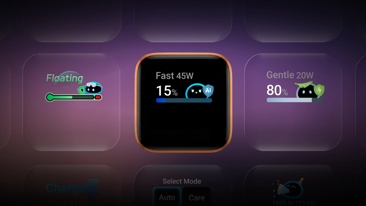 Anker Nano Charger (45W, Smart Display, 180° Foldable)