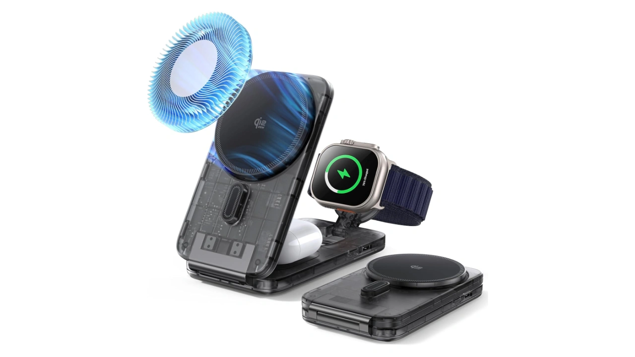 ESR CryoBoost折りたたみ式 3-in-1マグネット充電ステーション (25W)