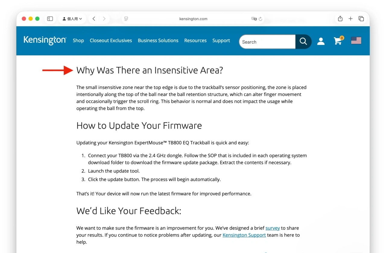 Kensington ExpertMouse TB800 EQ Trackball
