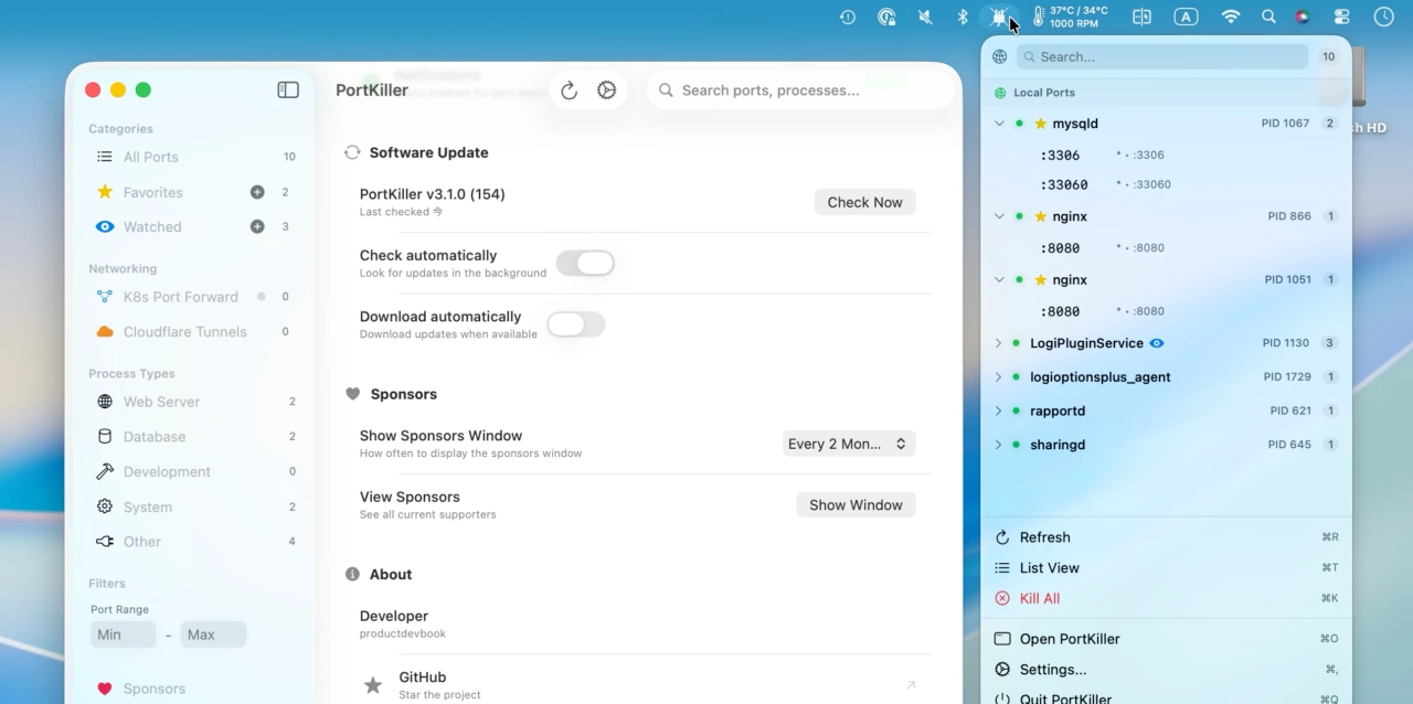 PortKiller port management tool