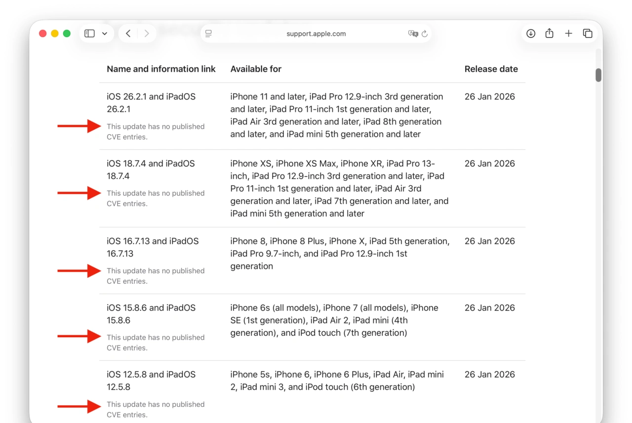 Apple security releases