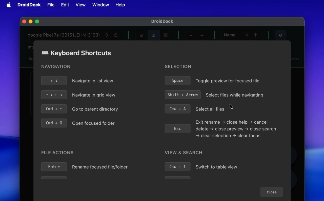 DroidDockのダークモード