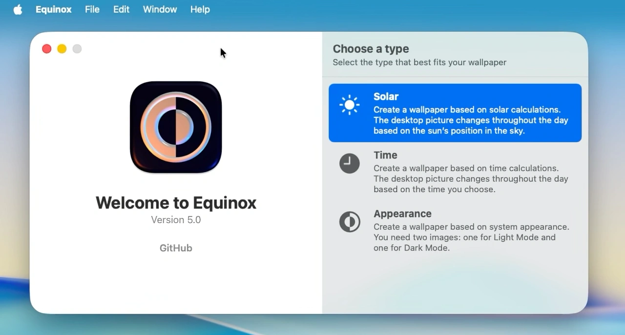 Equinox Create your dynamic wallpaper