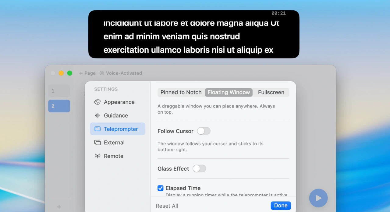 Textream live Teleprompter for macOS
