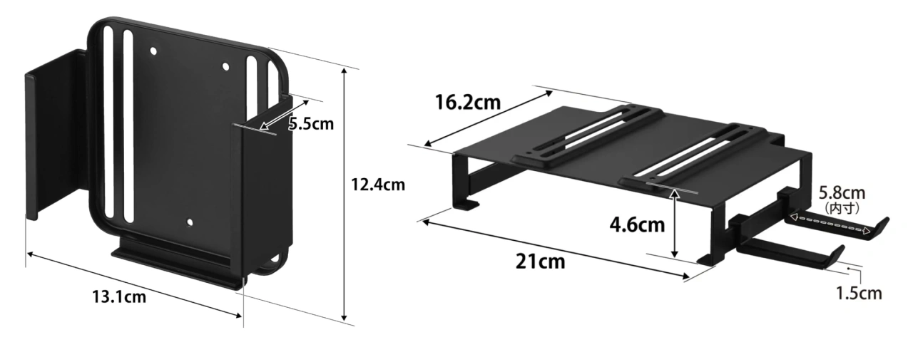 スリーウェイ小型PC収納ラック XSスマート