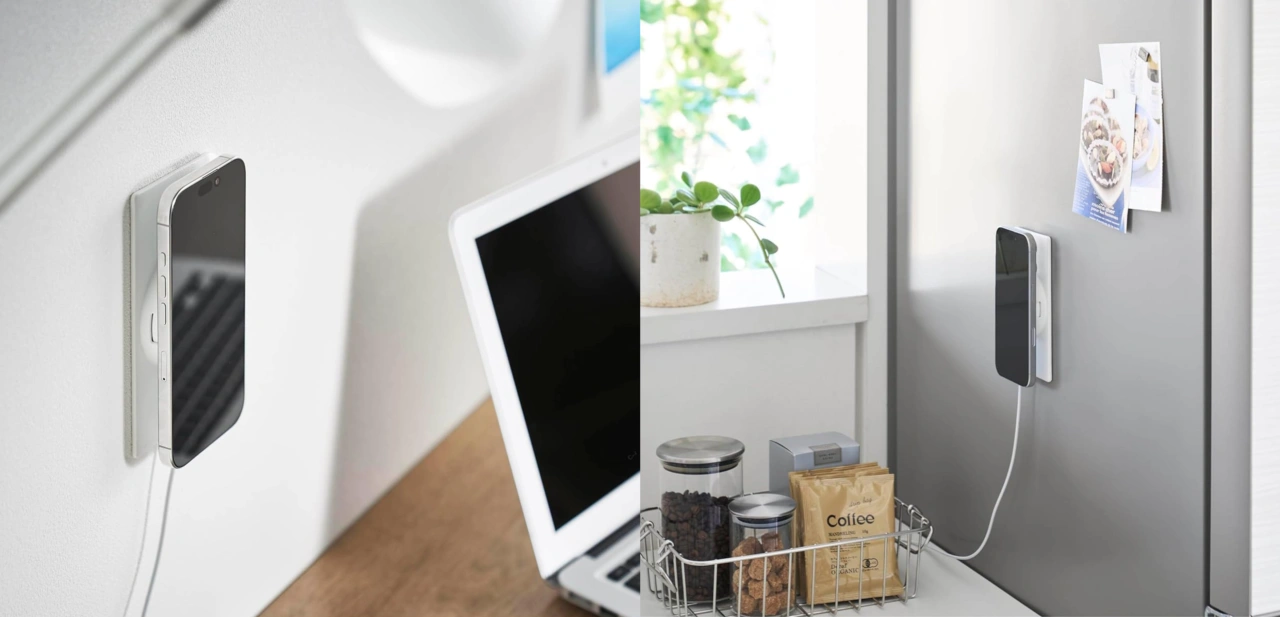 スチール製のスマートフォンホルダー