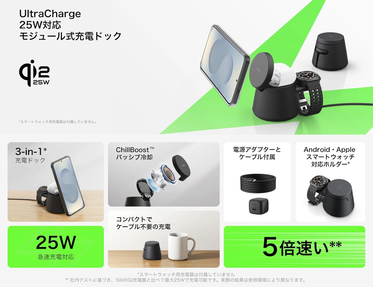 Belkin UltraCharge 25W対応 モジュール式充電ドック