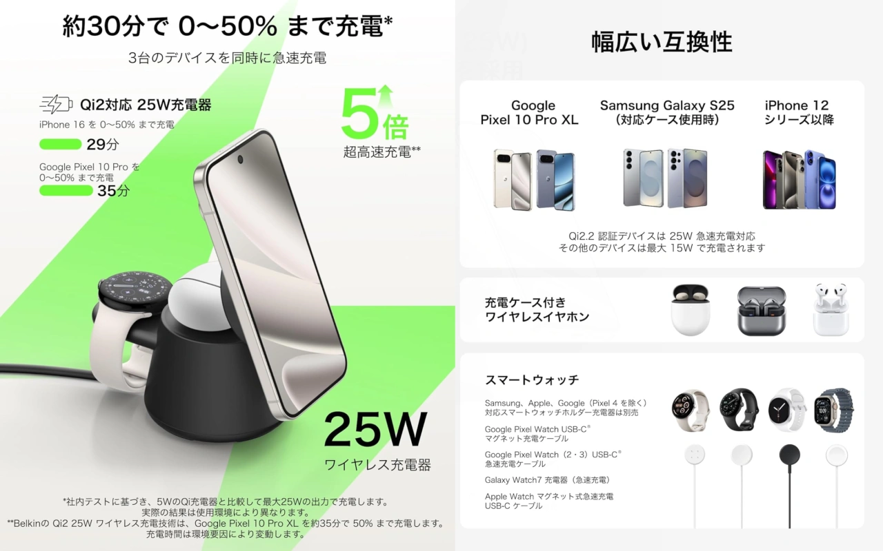 Belkin UltraCharge 25W対応 モジュール式充電ドック