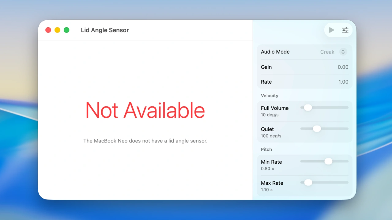 MacBook NeoでのLid Angle Sensor