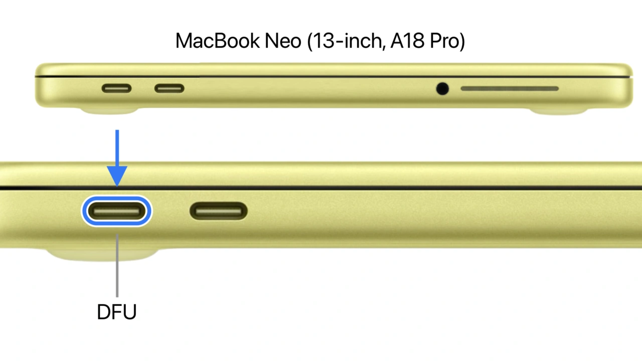 MacBook NeoのDFUポート