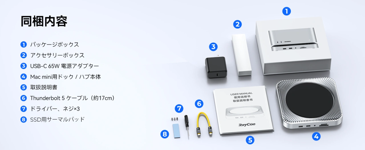 RayCue 10-in-1 80Gbps Dock for Mac Studio