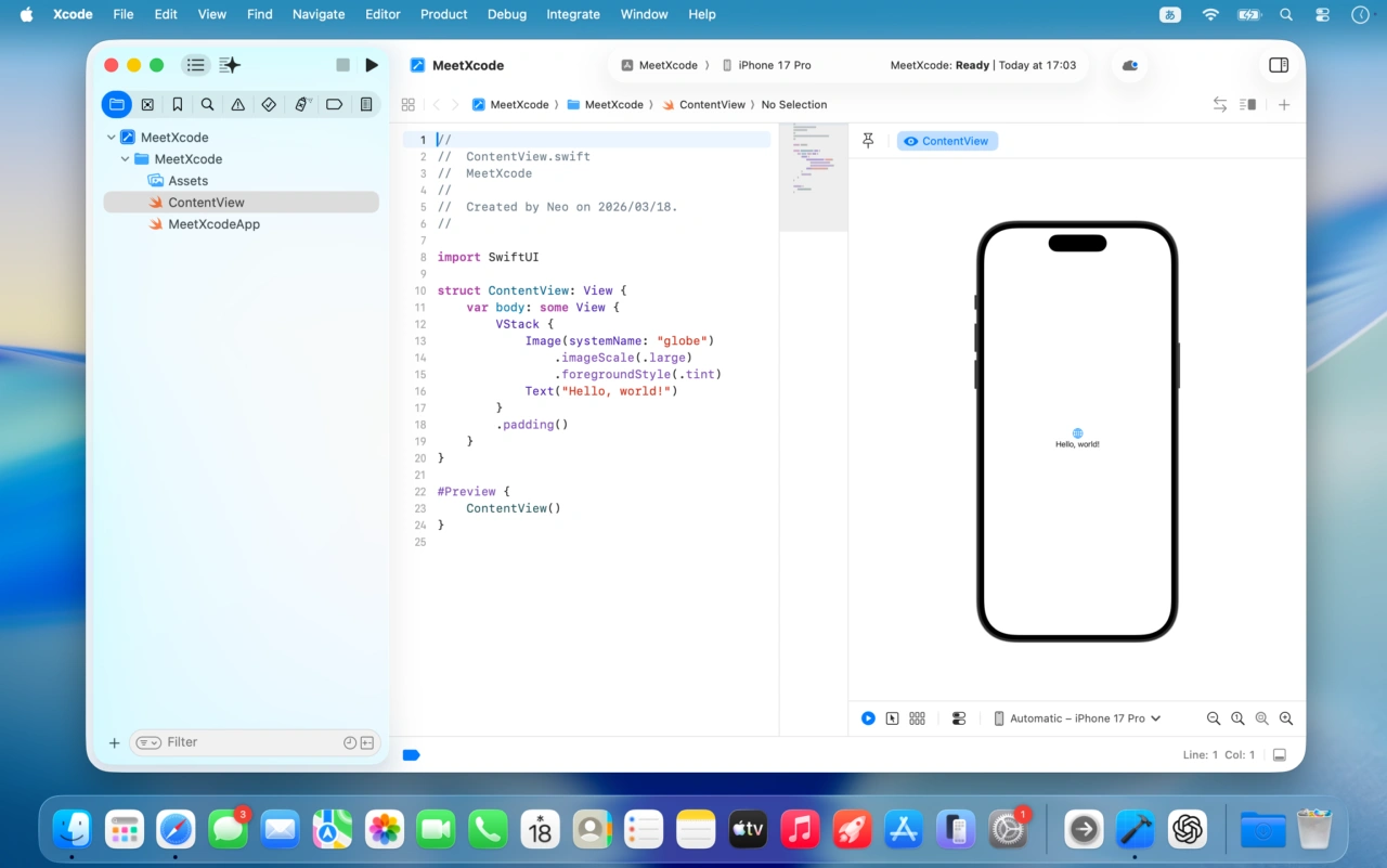 Xcode on MacBook Neo (A18 Pro)