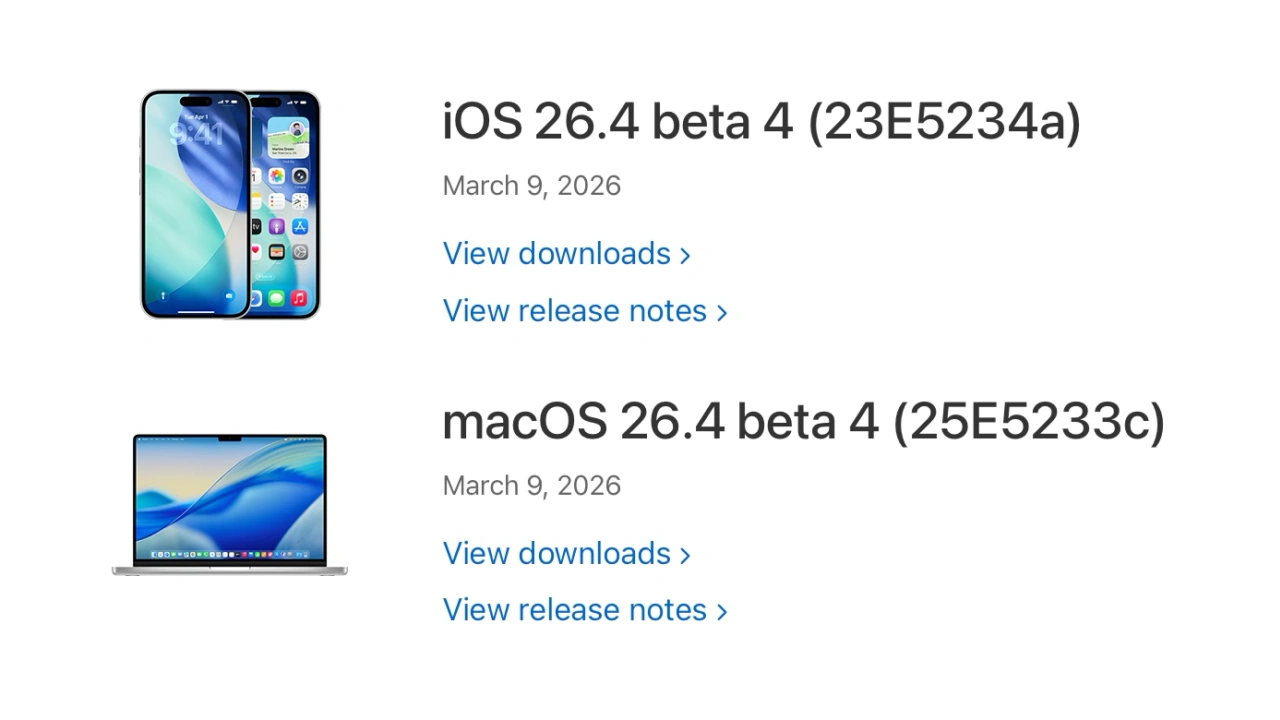 macOS Tahoe 26.4 Beta 4 Release Notes