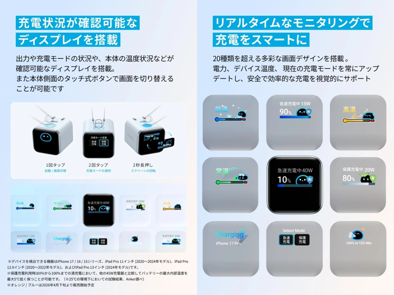 Anker Nano Charger (45W, Display, スイングプラグ)