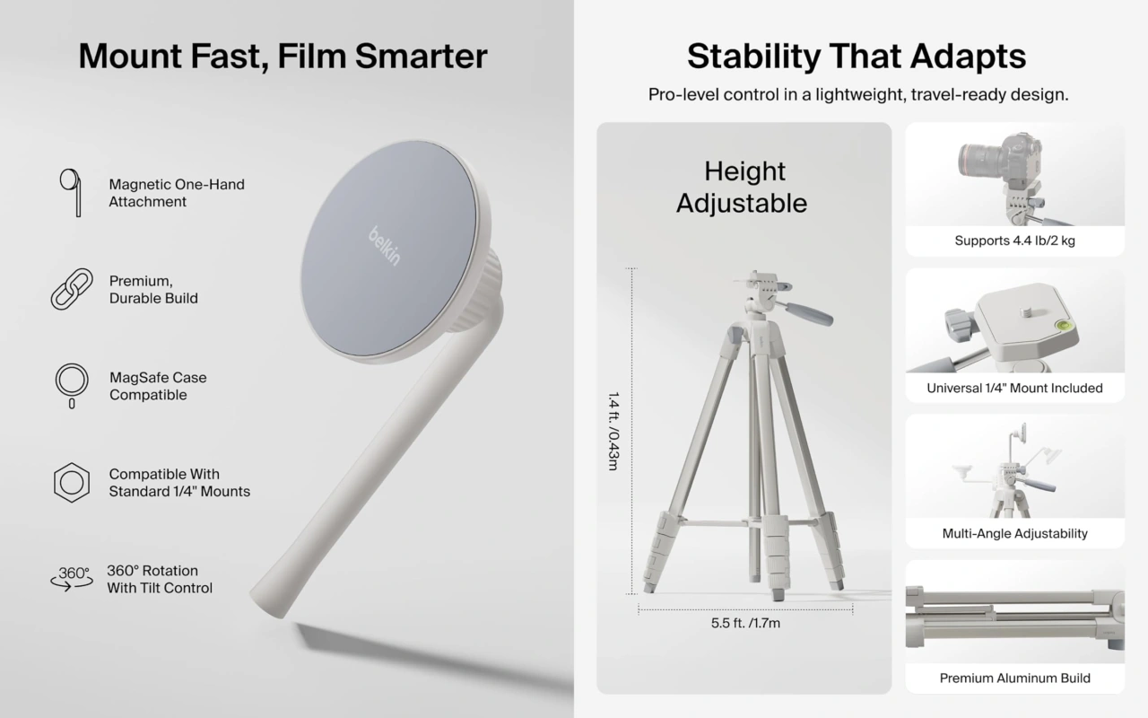 Belkin Stage Magnetic Tripod Phone Mount
