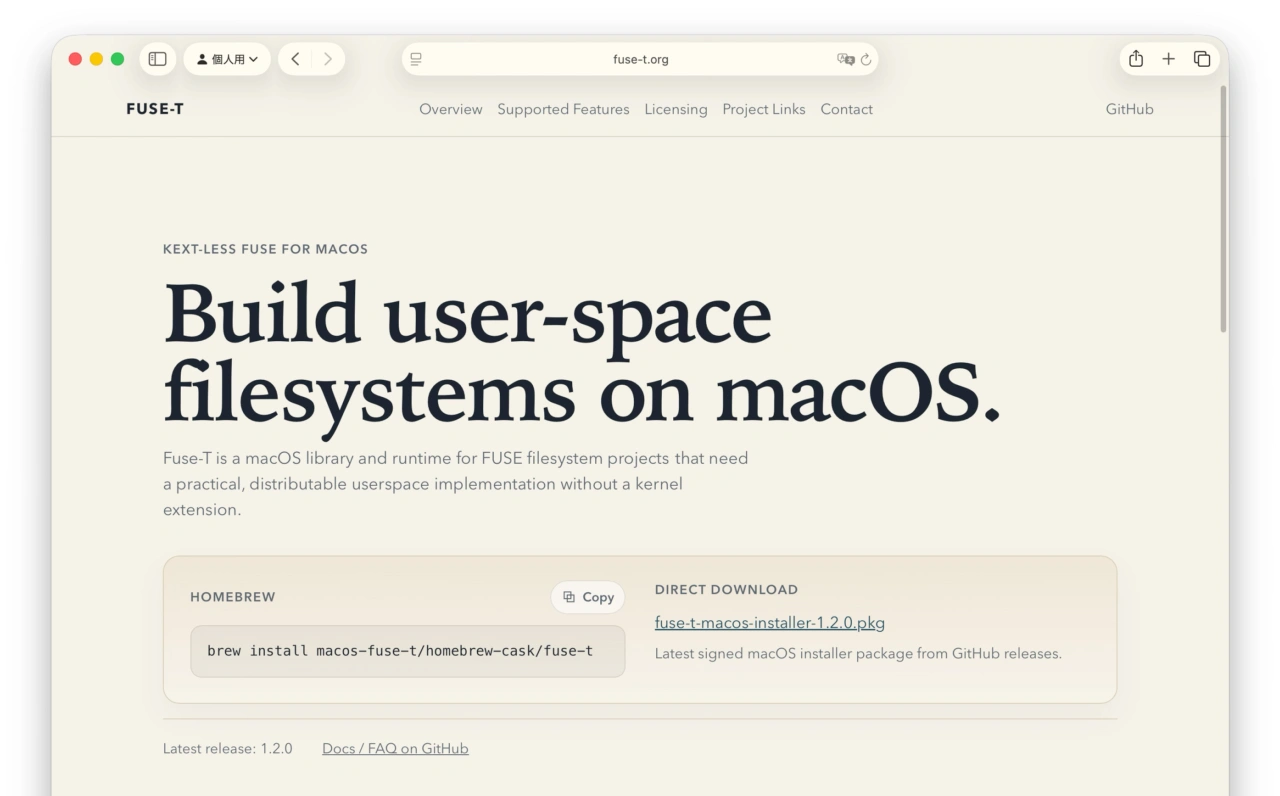 Fuse-T | Kext-less FUSE for macOS