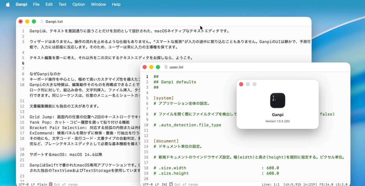 Ganpiエディタ