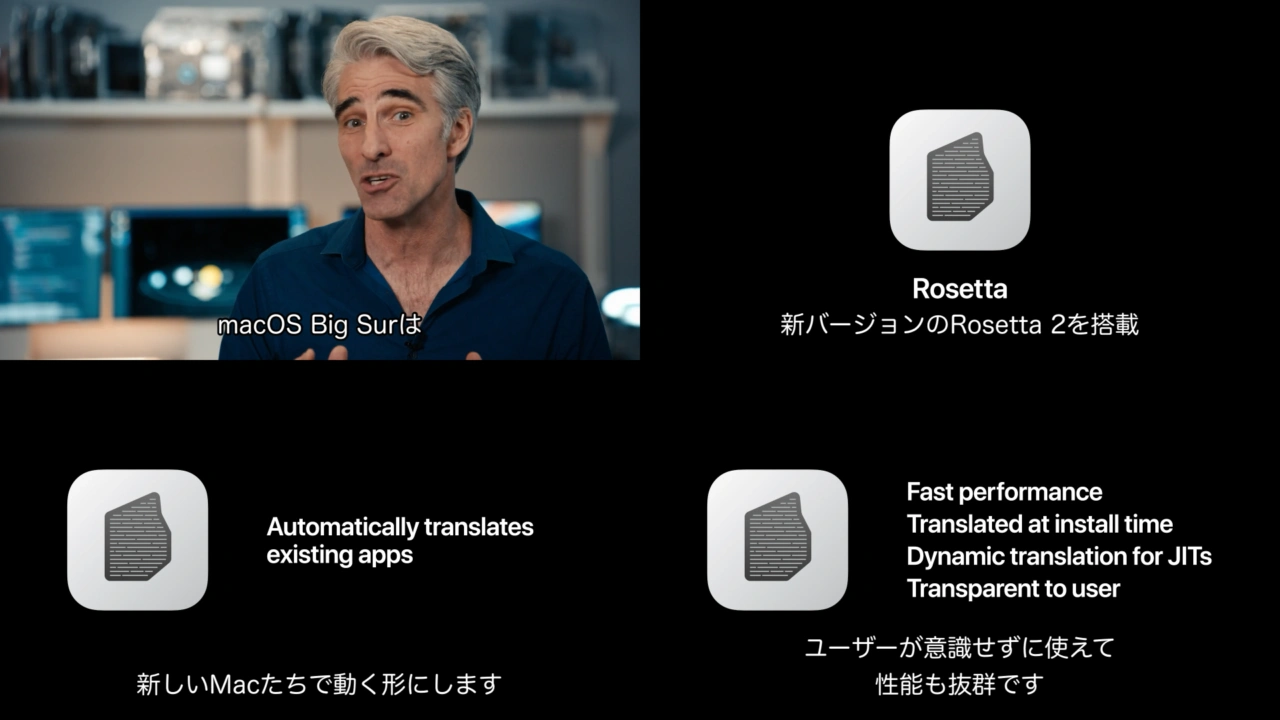 AppleのバイナリトランスレーターRosetta 2