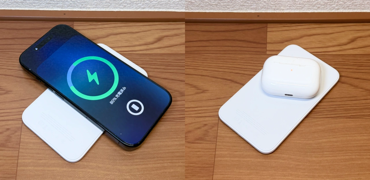 iPhone 16とAirPods ProとiPhone Air MagSafeバッテリー