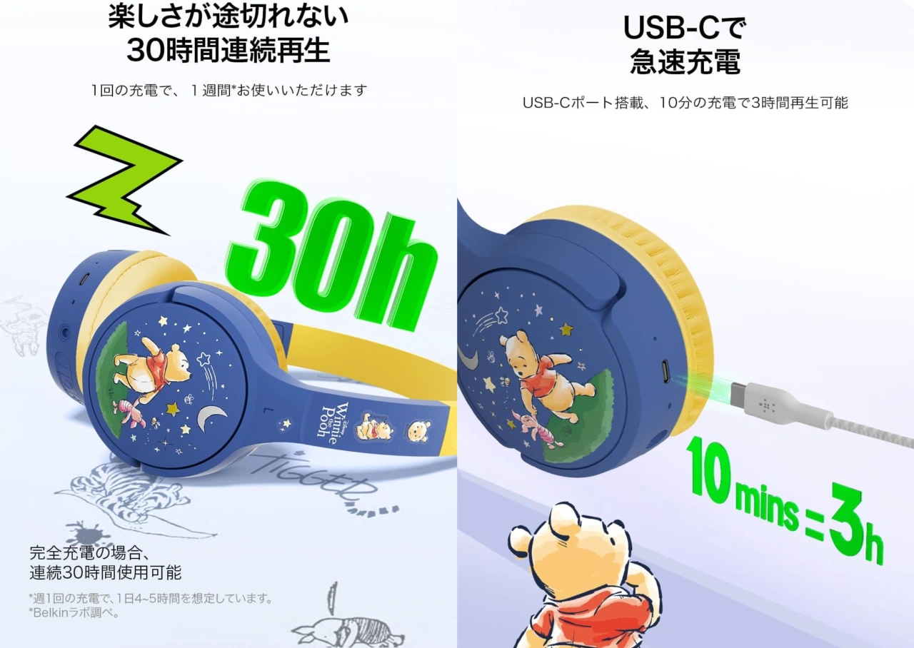 Belkin SoundForm Mini 子供用ワイヤレスヘッドホン