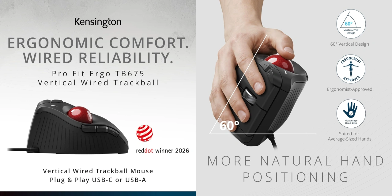 Pro Fit™ Ergo TB675 Vertical Trackballs