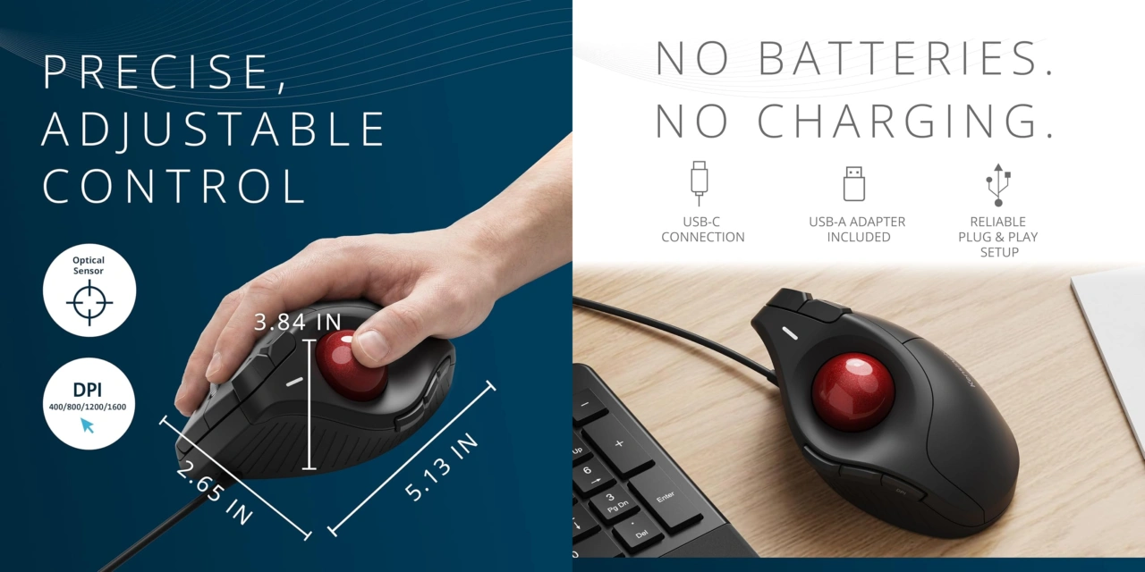 Pro Fit™ Ergo TB675 Vertical Trackballs