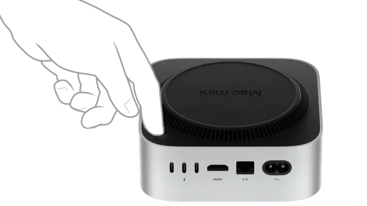 Mac mini (2024)の電源ボタンを押す方法