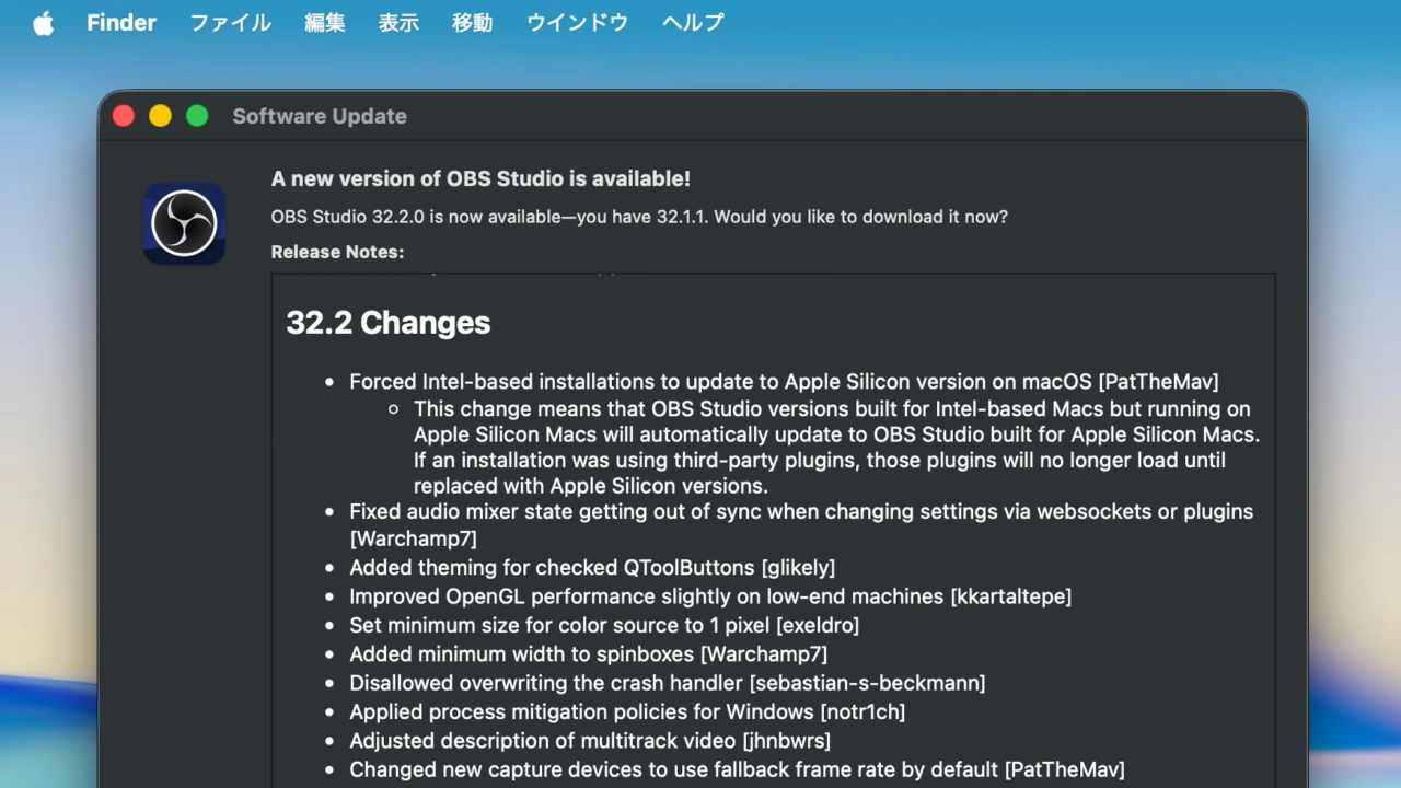 OBS Studio v32.2