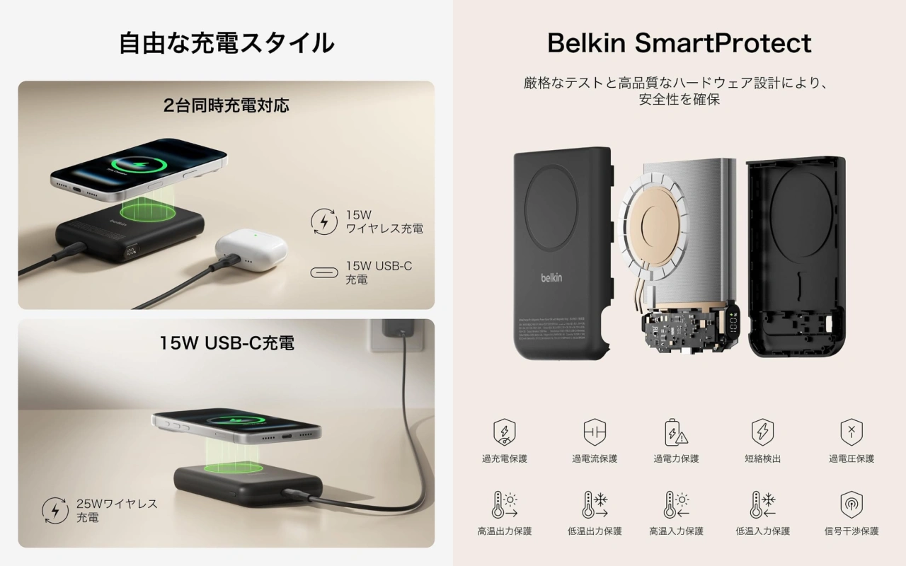 Belkin UltraCharge Pro Qi2 モバイルバッテリー