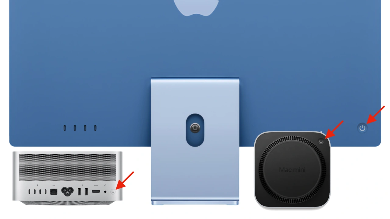 デスクトップMacの電源ボタンの位置
