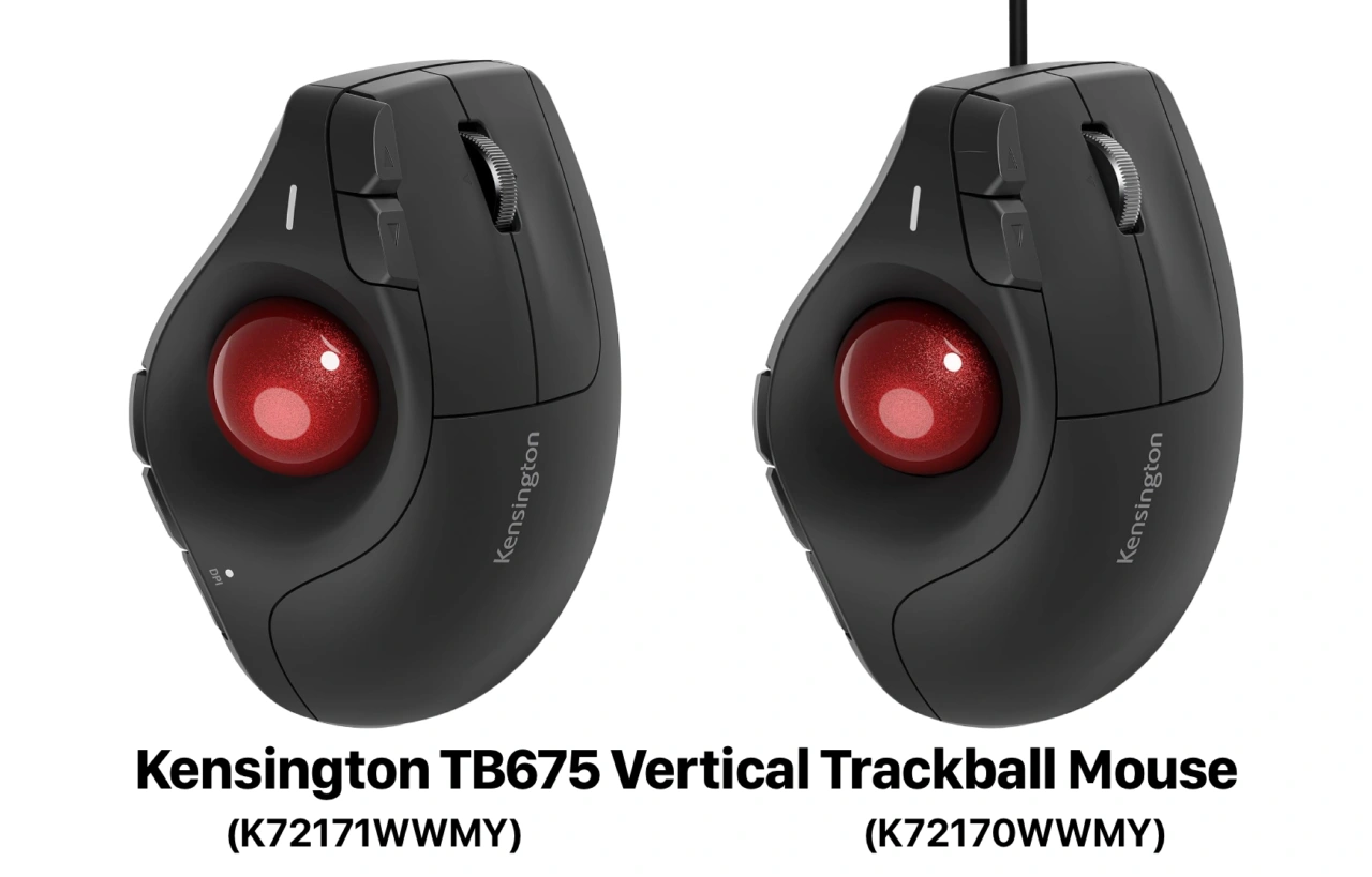 Kensington TB675 Vertical Trackball Mouse (K72171WW, K72170WWMY)