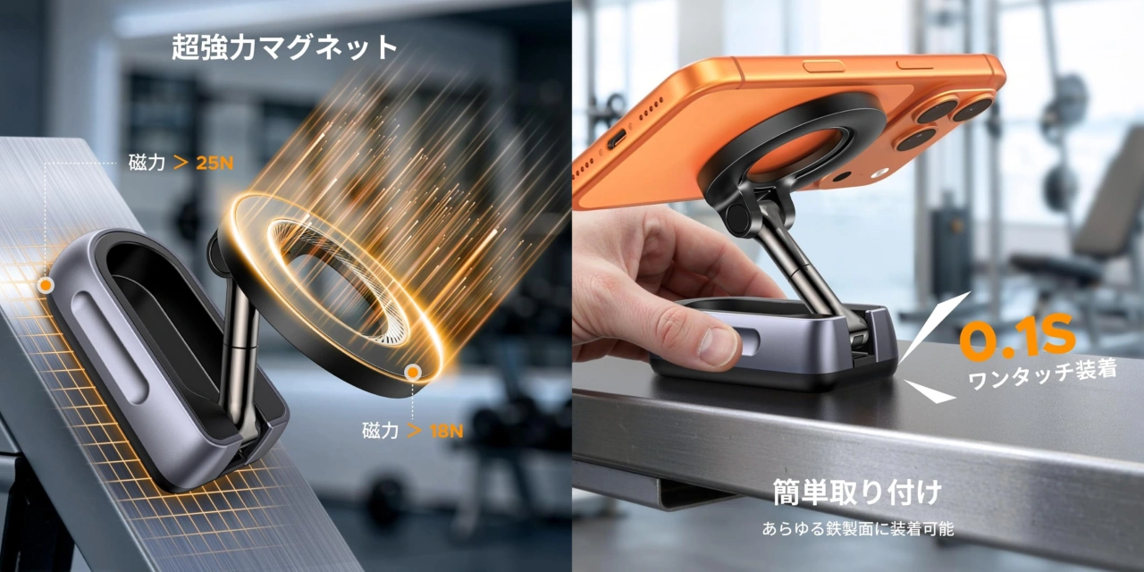 Ugreen ジム用マグネットスマホ ホルダー